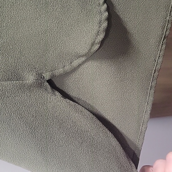 J. Jill-Button Up Collared Blouse Olive Green-Size XLarge - Picture 5 of 15